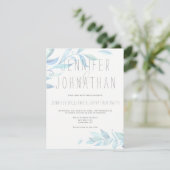 invitations à un mariage feuille d'aquarelle (Debout devant)