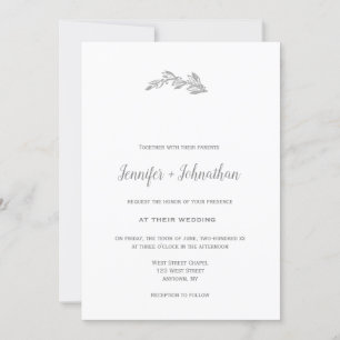 Invitations à un mariage pour une branche grise