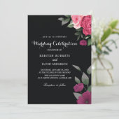 invitations à un mariage rose et noir chaud (Debout devant)