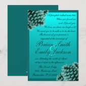 Invitations à un mariage rustique de cône de pin b (Devant / Derrière)