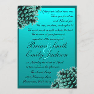 Invitations à un mariage rustique de cône de pin b
