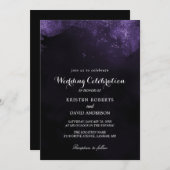 invitations à un mariage violet et noir (Devant / Derrière)