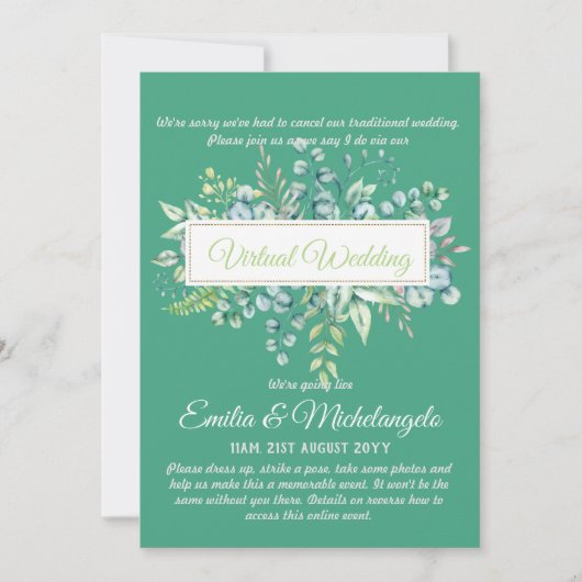 Invitations à une diffusion en direct de mariage v (Devant)