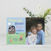 Invitations à une fête de pirate et princesse (Debout devant)