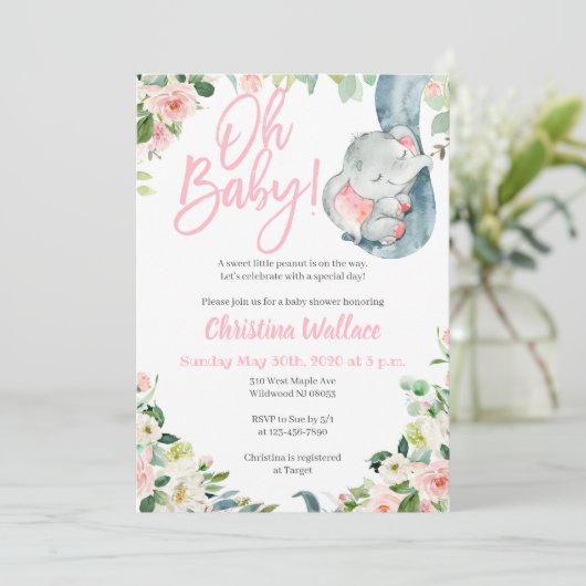 Invitations à une petite fille pour une douche à l (Debout devant)