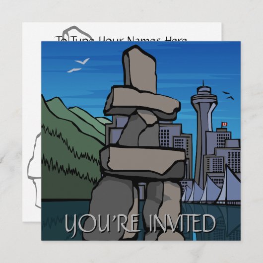 Invitations à Vancouver Personnalisées Vancouver R (Devant / Derrière)