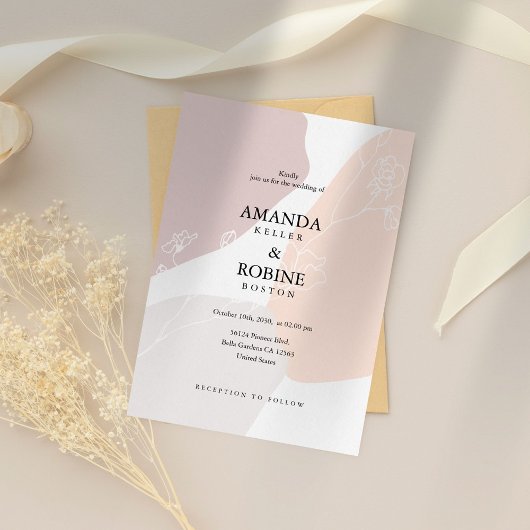 Invitations Abstraites de mariage de fleurs