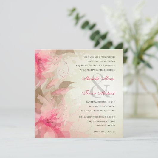 Invitations abstraites florales modernes de (Debout devant)