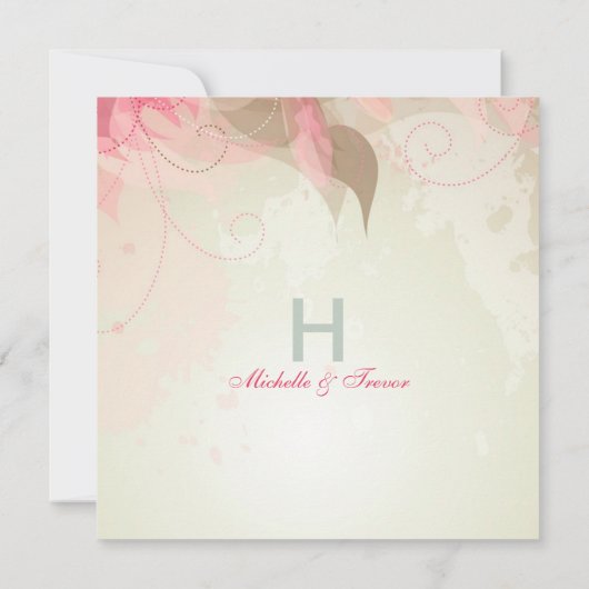 Invitations abstraites florales modernes de (Dos)