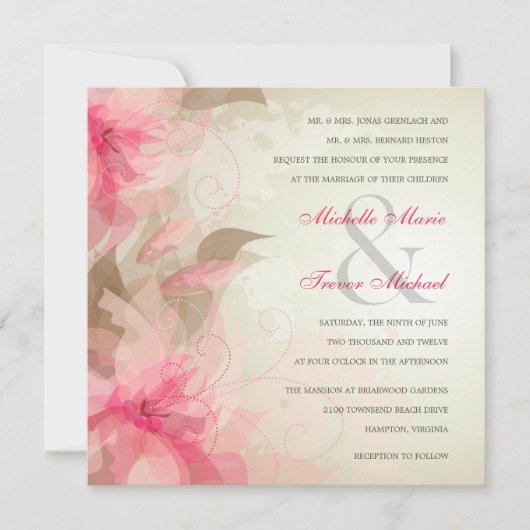 Invitations abstraites florales modernes de (Devant)