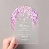 Invitations Acryliques de Baptême de la glycine ro (In situ (ordinateur de poche))