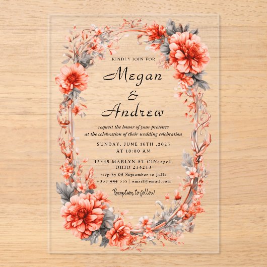 Invitations acryliques mariages (Recto)