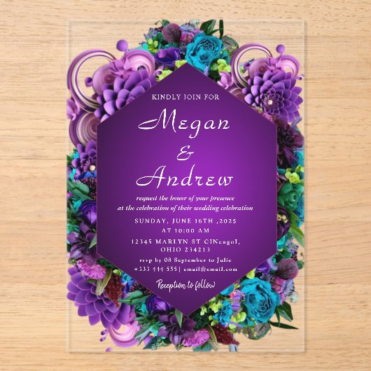 Invitations acryliques mariages (Recto)