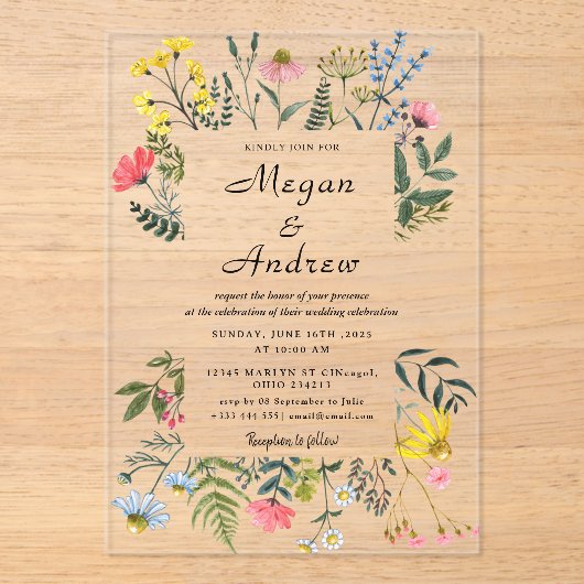 Invitations acryliques mariages (Recto)