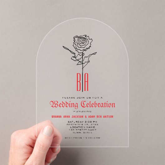 Invitations Acryliques Mariages gothiques (In situ (ordinateur de poche))