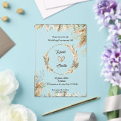 Invitations acryliques mariages marron et crème pe (Insitu (Mariage))