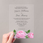 Invitations acryliques Mariages rose élégant (In situ (ordinateur de poche))