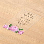 Invitations acryliques Mariages rose élégant (Poser)