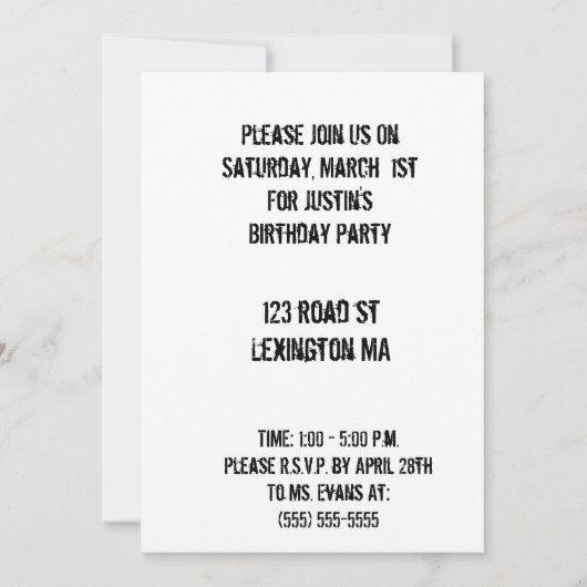 invitations ados (Dos)