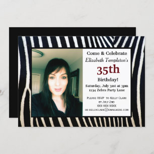 Invitations adultes de photo d'anniversaire de