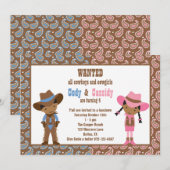 Invitations afro-américaines de cowboy et de cowgi (Devant / Derrière)