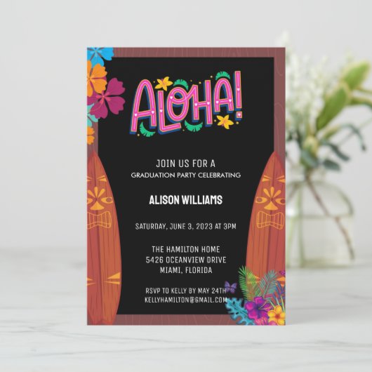 Invitations Aloha (Debout devant)