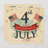 Invitations américaines 4 juillet Party (Devant / Derrière)