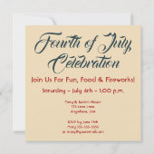 Invitations américaines 4 juillet Party (Dos)