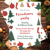 Invitations Amies Petites chaussettes de Noël arbr