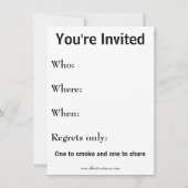 Invitations amusantes à la fête du cigare (Dos)