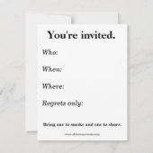 Invitations amusantes à la fête du cigare (Dos)