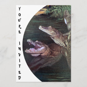 Invitations amusantes de crocodiles