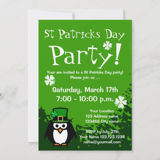 Invitations amusantes de Jour de la Saint Patrick (Devant)