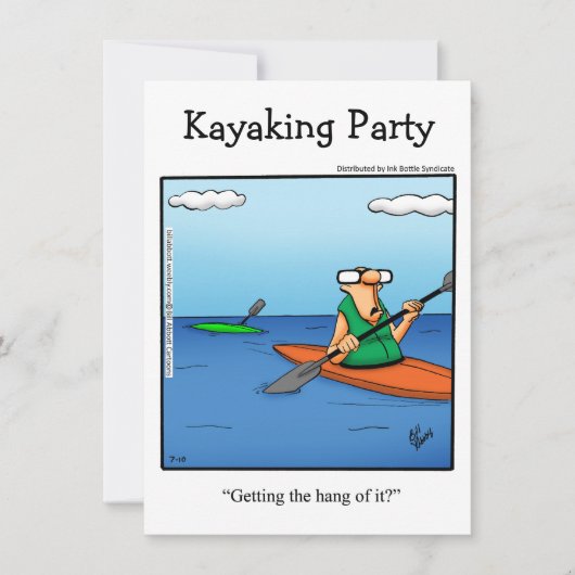 Invitations amusantes de la fête de Kayak (Devant)