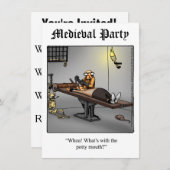 Invitations amusantes de la fête médiévale (Devant / Derrière)