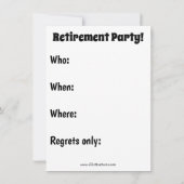 Invitations amusantes de la partie de retraite "Sp (Dos)