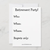 Invitations amusantes de la partie de retraite "Sp (Dos)