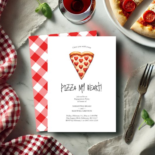 Invitations amusantes de la Pizza Engagement