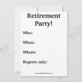 Invitations amusantes de l'Humour de retraite (Dos)