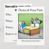 Invitations amusantes de Médecins et Infirmières (Devant / Derrière)