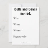 Invitations amusantes de Stock Market Party (Dos)