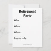 Invitations amusantes du parti de retraite (Dos)