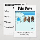 Invitations amusantes pour les fêtes polaires (Devant / Derrière)