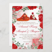 Invitations Anand Karaj et cartes mariages Sikh (Devant / Derrière)