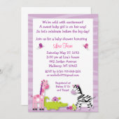 Invitations animales de baby shower de jungle de (Devant / Derrière)