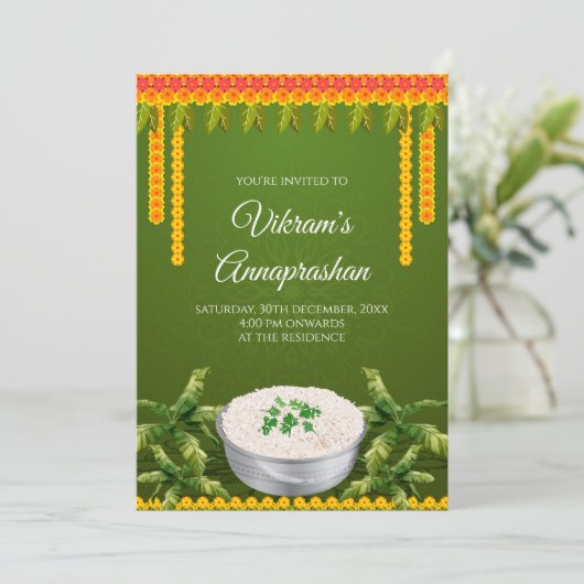 Invitations Annaprashan numérique invitation d'ali (Debout devant)