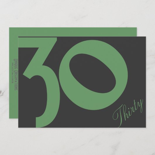 Invitations Anniversaires (30 Ans) (Devant / Derrière)