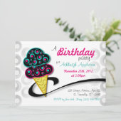 Invitations Anniversaires Retro Crème de glace Con (Debout devant)