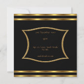 Invitations Annonces Elégant Black Gold (Dos)