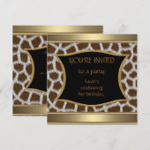 Invitations Annonces Girafe Or (Devant / Derrière)